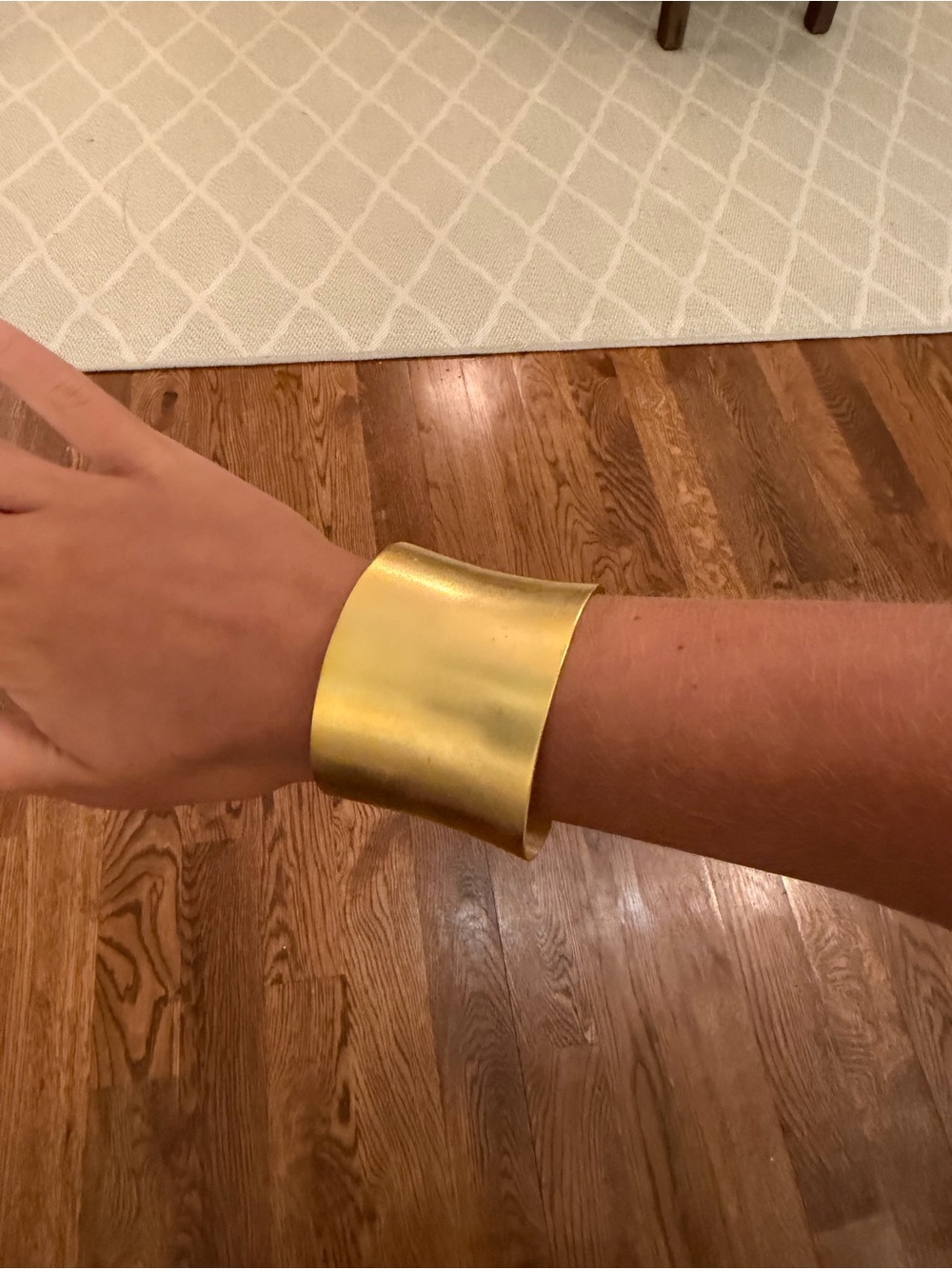 Gold Tone Wide Cuff Bracelet - Women's Accessory ( maybe E Newton)